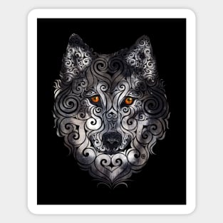 Swirly Wolf Sticker